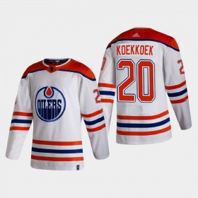 Edmonton Oilers Slater Koekkoek 20 2020-21 Reverse Retro Authentic Shirt - Mannen